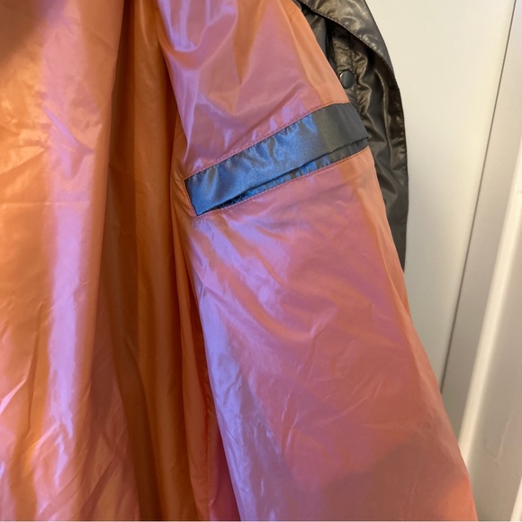 Noize 1X Lyra Plus Mid Length Raincoat XL Gunmetal Metallic Silver Coral Lining - Picture 9 of 12